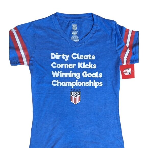 USA Soccer Girls World Cup Dirty Cleats Championships T-Shirt - Picture 2 of 3